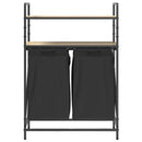 vidaXL sonoma tölgy mosodai kosár 2 rekeszes polcokkal