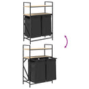 vidaXL sonoma tölgy mosodai kosár 2 rekeszes polcokkal