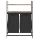 vidaXL füstölt tölgy mosodai kosár 2 rekeszes polcokkal