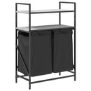 vidaXL szürke sonoma mosodai kosár 2 rekeszes polcokkal