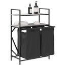 vidaXL szürke sonoma mosodai kosár 2 rekeszes polcokkal