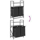 vidaXL szürke sonoma mosodai kosár 2 rekeszes polcokkal