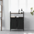 vidaXL barna tölgy mosodai kosár 2 rekeszes polcokkal