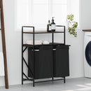 vidaXL barna tölgy mosodai kosár 2 rekeszes polcokkal