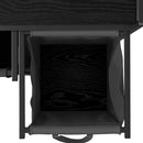 vidaXL fekete tölgyfa mosodai kosár 3 rekeszes kerekekkel