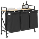 vidaXL sonoma tölgy mosodai kosár 3 rekeszes kerekekkel