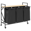 vidaXL sonoma tölgy mosodai kosár 3 rekeszes kerekekkel