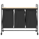 vidaXL sonoma tölgy mosodai kosár 3 rekeszes kerekekkel