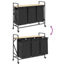 vidaXL sonoma tölgy mosodai kosár 3 rekeszes kerekekkel