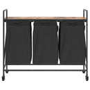 vidaXL füstölt tölgy mosodai kosár 3 rekeszes kerekekkel