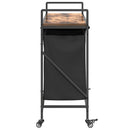 vidaXL füstölt tölgy mosodai kosár 3 rekeszes kerekekkel