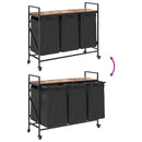 vidaXL füstölt tölgy mosodai kosár 3 rekeszes kerekekkel