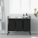 vidaXL szürke sonoma mosodai kosár 3 rekeszes kerekekkel