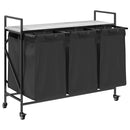 vidaXL szürke sonoma mosodai kosár 3 rekeszes kerekekkel