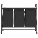 vidaXL szürke sonoma mosodai kosár 3 rekeszes kerekekkel