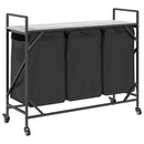 vidaXL szürke sonoma mosodai kosár 3 rekeszes kerekekkel