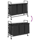 vidaXL szürke sonoma mosodai kosár 3 rekeszes kerekekkel