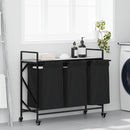 vidaXL szürke sonoma mosodai kosár 3 rekeszes kerekekkel