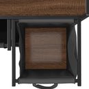 vidaXL barna tölgy mosodai kosár 3 rekeszes kerekekkel