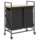 vidaXL sonoma tölgy mosodai kosár 2 rekeszes kerekekkel