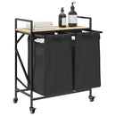 vidaXL sonoma tölgy mosodai kosár 2 rekeszes kerekekkel