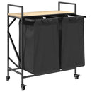 vidaXL sonoma tölgy mosodai kosár 2 rekeszes kerekekkel