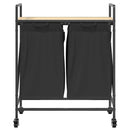 vidaXL sonoma tölgy mosodai kosár 2 rekeszes kerekekkel