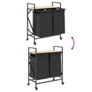 vidaXL sonoma tölgy mosodai kosár 2 rekeszes kerekekkel