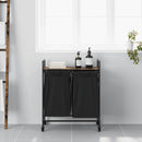 vidaXL füstölt tölgy mosodai kosár 2 rekeszes kerekekkel