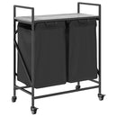 vidaXL szürke sonoma mosodai kosár 2 rekeszes kerekekkel