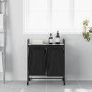 vidaXL szürke sonoma mosodai kosár 2 rekeszes kerekekkel