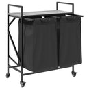 vidaXL szürke sonoma mosodai kosár 2 rekeszes kerekekkel