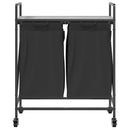 vidaXL szürke sonoma mosodai kosár 2 rekeszes kerekekkel