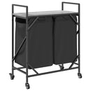 vidaXL szürke sonoma mosodai kosár 2 rekeszes kerekekkel