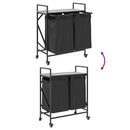 vidaXL szürke sonoma mosodai kosár 2 rekeszes kerekekkel