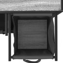 vidaXL szürke sonoma mosodai kosár 2 rekeszes kerekekkel