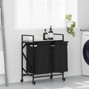 vidaXL szürke sonoma mosodai kosár 2 rekeszes kerekekkel