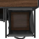 vidaXL barna tölgy mosodai kosár 2 rekeszes kerekekkel