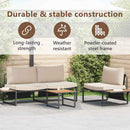 vidaXL Dohányzóasztal Fekete és Barna 55 x 55 x 35 cm Porszórt acél