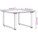 vidaXL Dohányzóasztal Fekete és Barna 55 x 55 x 35 cm Porszórt acél