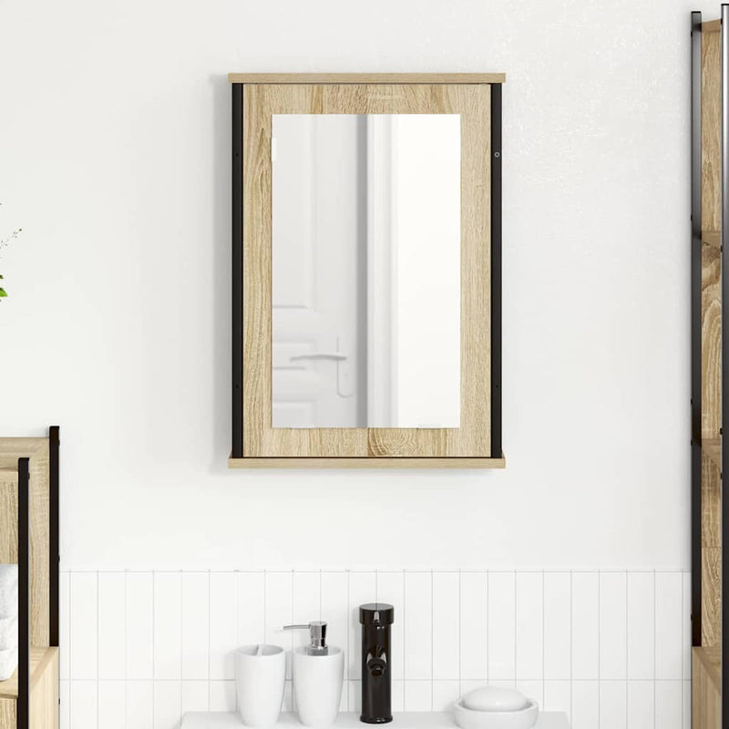 vidaXL Fürdőszobai tükörszekrény Barna 42 x 12 x 60 cm Faanyag