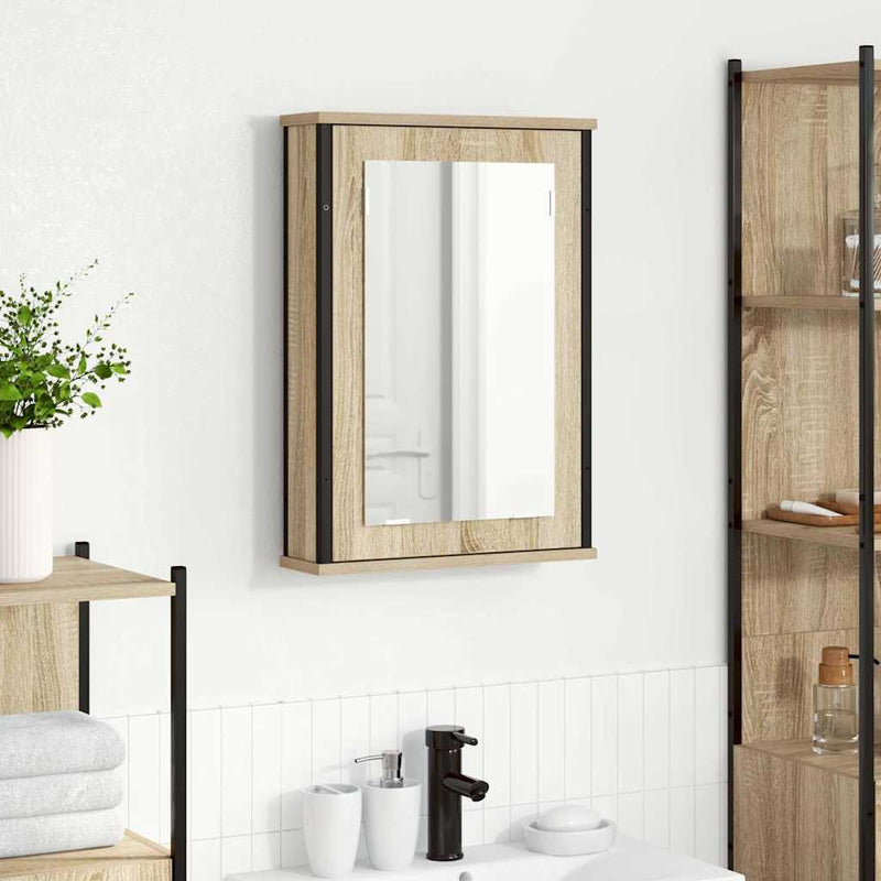 vidaXL Fürdőszobai tükörszekrény Barna 42 x 12 x 60 cm Faanyag