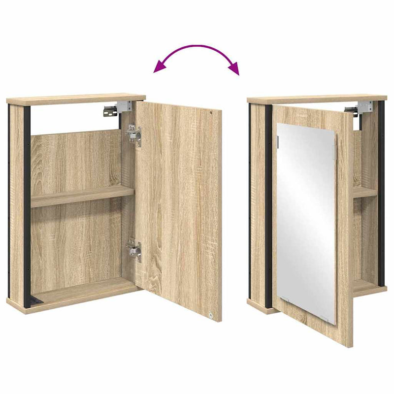 vidaXL Fürdőszobai tükörszekrény Barna 42 x 12 x 60 cm Faanyag