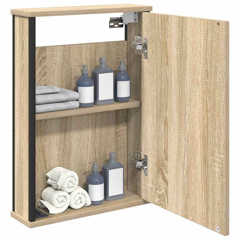vidaXL Fürdőszobai tükörszekrény Barna 42 x 12 x 60 cm Faanyag