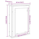vidaXL Tükörszekrény polcokkal Sonoma tölgy 42 x 12 x 60 cm Faanyag