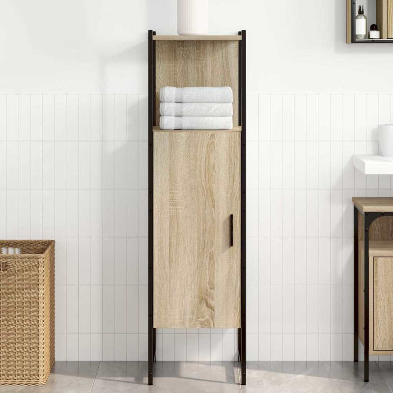 vidaXL Fürdőszoba Székény tárolóval Bézs 33 x 33 x 120.5 cm Faanyag