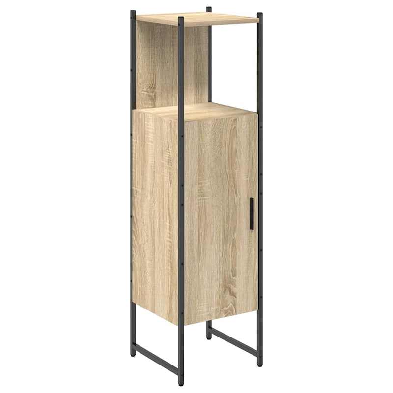 vidaXL Fürdőszoba Székény tárolóval Bézs 33 x 33 x 120.5 cm Faanyag