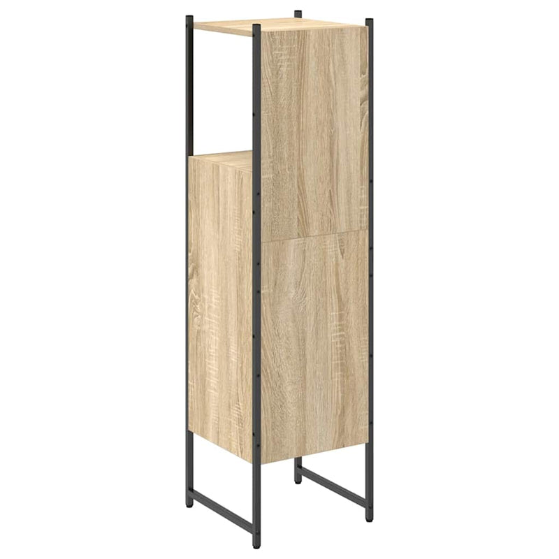 vidaXL Fürdőszoba Székény tárolóval Bézs 33 x 33 x 120.5 cm Faanyag