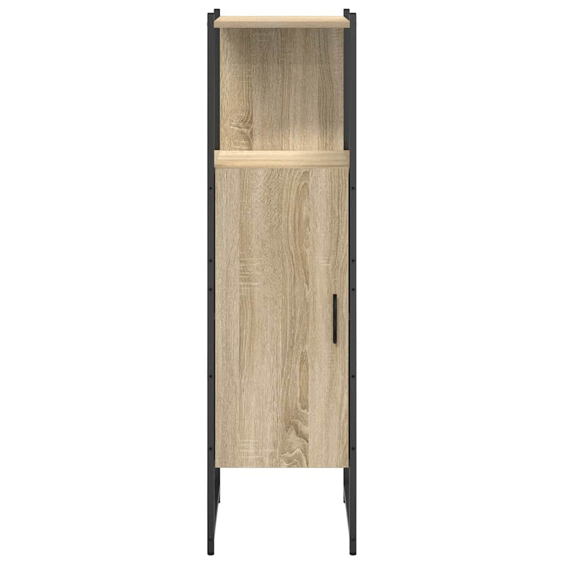vidaXL Fürdőszoba Székény tárolóval Bézs 33 x 33 x 120.5 cm Faanyag