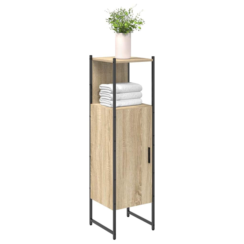 vidaXL Fürdőszoba Székény tárolóval Bézs 33 x 33 x 120.5 cm Faanyag